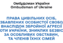 ПРАВА ЦИВІЛЬНИХ ОСІБ, СТОСОВНО ЯКИХ ВСТАНОВЛЕНО ФАКТ ПОЗБАВЛЕННЯ ОСОБИСТОЇ СВОБОДИ ВНАСЛІДОК ЗБРОЙНОЇ АГРЕСІЇ ПРОТИ УКРАЇНИ,ТА ЧЛЕНІВ ЇХНІХ СІМЕЙ